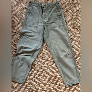 Madewell Olive Green Tapered Utility Pant leg